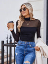 Lovelet Mock Neck Long Sleeve Top Black