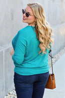 Basic Bae Full Size Round Neck Batwing Sleeve Top - Soft Stretch Rayon Blend, Opaque Design - Store 42