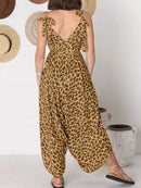 Full Size Leopard Print V-Neck Wide Leg Jumpsuit Plus Size - Store 42