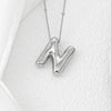 Elegant Copper Bubble Letter Pendant Necklace - Platinum-Plated, 17.7 in Chain Length - Store 42
