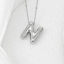 Elegant Copper Bubble Letter Pendant Necklace - Platinum-Plated, 17.7 in Chain Length - Store 42
