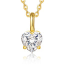Elegant Heart Shape Pendant Necklace in 18K Gold-Plated Sterling Silver with Moissanite - 0.8CT - Store 42
