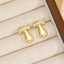 18K Gold-Plated Bubble Letter Stud Earrings - Unique, Dainty & Lightweight for Everyday Wear - Store 42