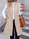 Button Up Longline Vest Coat Apricot