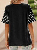 Stylish Color Block Striped Sleeve Casual T-Shirt for Everyday Comfort and Versatility - Store 42