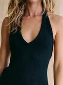 Halter Neck Cami and Shorts Sweater Set