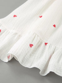 Heart Printed Off-Shoulder Ruffle Mini Dress