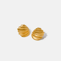 18K Gold-Plated Stainless Steel Shell Shape Stud Earrings - Elegant and Lightweight - Store 42