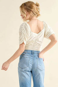 And The Why Buttery Soft Ruched Detailed Jersey Bodysuit - Store 42