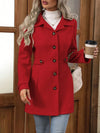 Button Up Long Sleeve Coat Red