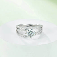 1 Carat Moissanite Ring in 925 Sterling Silver - Elegant Jewelry with Certificate & Box Included - Store 42
