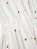 Heart Printed Off-Shoulder Ruffle Mini Dress