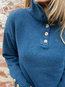 Full Size Button-Detail Turtleneck Sweater Plus Size - Store 42