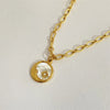 Titanium Steel Sun & Moon Necklace Moon One Size