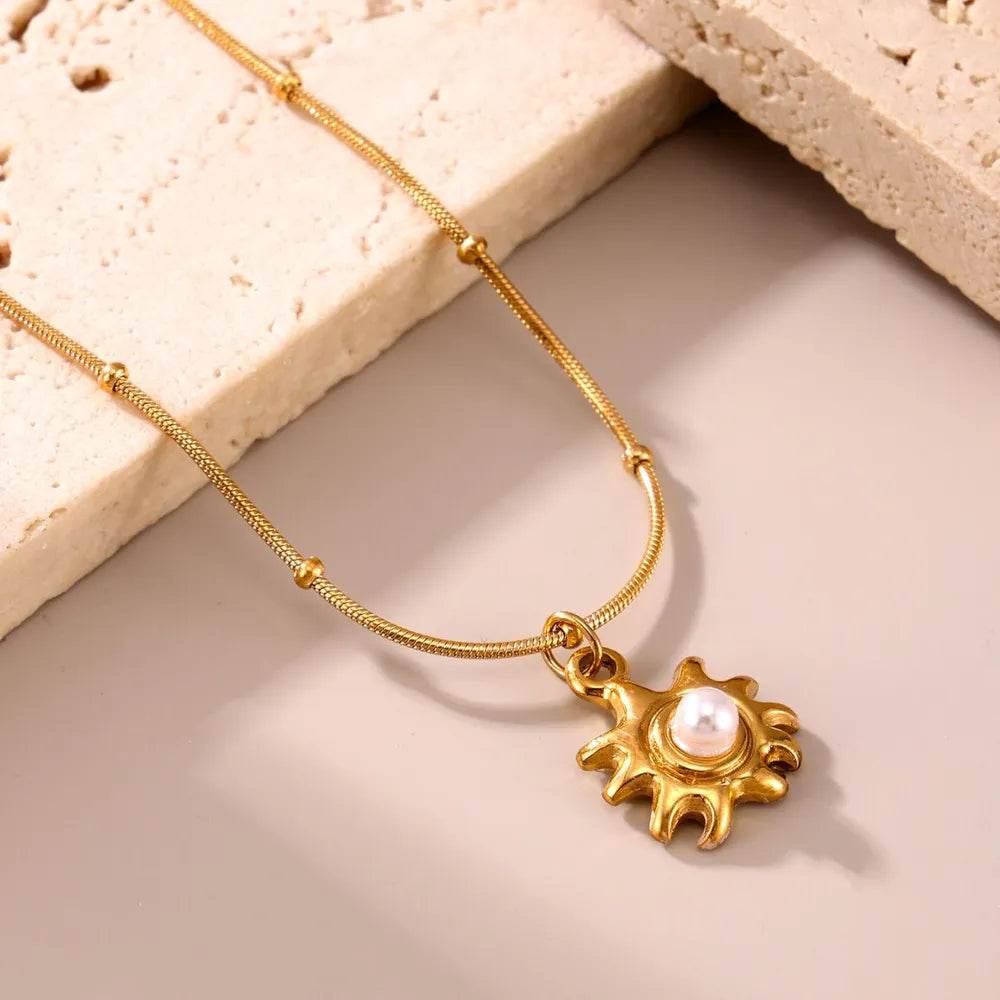 Elegant 18K Gold-Plated Shell Pearl Necklace - Stylish, Durable, and Imported Fashion Jewelry - Store 42