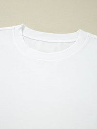 Lace Detailed Long Sleeve Drop Shoulder Tee - Slightly Stretchy Casual Top - Store 42
