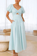 Sweetheart Neck Puff Sleeve Dress