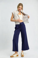 Umgee Wide-Leg Pants with Lace Trim