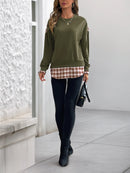 Plaid Long Sleeve Sweatshirt