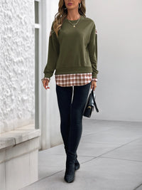 Plaid Long Sleeve Sweatshirt