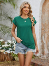 Round Neck Short Sleeve T-Shirt Dark Green