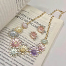 Elegant Alloy Drip Oil Flower Stud Earrings with Rhinestone - 925 Silver Needle - Lightweight - Store 42