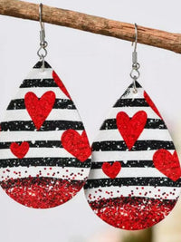 Printed PU Leather Dangle Earrings Style E One Size
