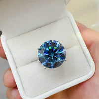 10 Carat Moissanite Ring in 925 Sterling Silver with Certificate - Elegant Luxury Jewelry - Store 42