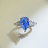 2 Carat 925 Sterling Silver Moissanite Teardrop Shape Ring Silver