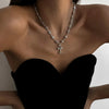Cross Pendant Alloy Necklace Silver One Size