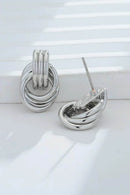 Elegant Gold-Plated Knotted Stud Earrings in 925 Sterling Silver with Copper Accent - Store 42