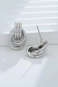Elegant Gold-Plated Knotted Stud Earrings in 925 Sterling Silver with Copper Accent - Store 42