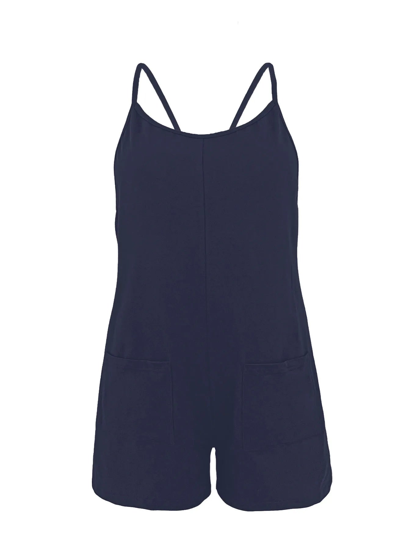 Full Size Scoop Neck Spaghetti Strap Overalls Plus Size