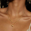 18K Gold-Plated Moon Sun Layered Pendant Necklace - Celestial Charm With Adjustable Chain - Store 42
