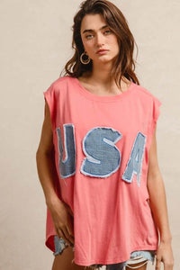 BiBi Washed Jersey With Usa Patched Raw Cut Edge Detail - Store 42