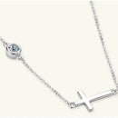 Elegant Cross Moissanite Necklace in 925 Sterling Silver with 18K Gold-Plating, 0.3 Ct - Store 42