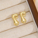 18K Gold-Plated Bubble Letter Stud Earrings - Unique Personalization, Lightweight Design - Store 42