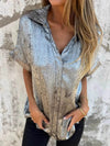 Full Size Collared Neck Short Sleeve Shirt Plus Size - Store 42