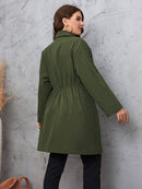 Honey Plus Size Lapel Collar Roll-Tab Sleeve Trench Coat - Store 42