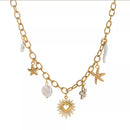 18K Gold-Plated Stainless Steel Charm Necklace Gold One Size