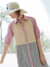 Colorful Mixed Gingham Shirt Dress Multicolor