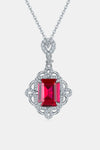 925 Sterling Silver Ruby Pendant Necklace Silver One Size