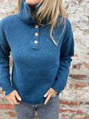 Full Size Button-Detail Turtleneck Sweater Plus Size - Store 42