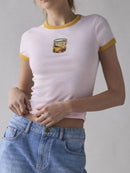 Trendsi Graphic Round Neck Short Sleeve T-Shirt - Slightly Stretchy, Opaque Fabric, 95% Polyester - Store 42