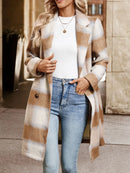 Plaid Wool Blend Longline Jacket