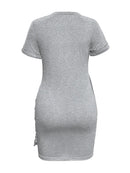 Round Neck Short Sleeve Mini Tee Dress