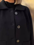 Full Size Button-Front Raglan Sleeve Coat Plus Size - Store 42