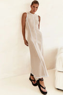 Contrast Stitching Maxi Tank Dress
