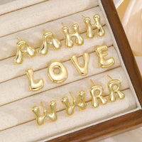 18K Gold-Plated Bubble Letter Stud Earrings - Unique, Dainty & Lightweight for Everyday Wear - Store 42