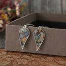 Elegant Natural Stone Dangle Earrings - Alloy and Natural Stone, 1.9 in Length - Store 42